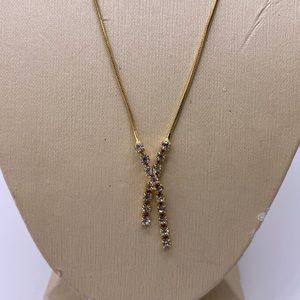 Beautiful Gold tone rhinestone necklace